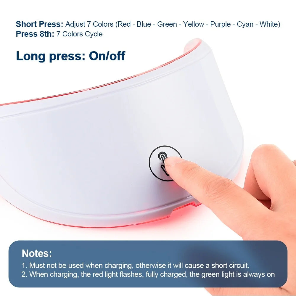 Máscara LED Facial 7 Colores — Fototerapia Antiedad y Antiacné