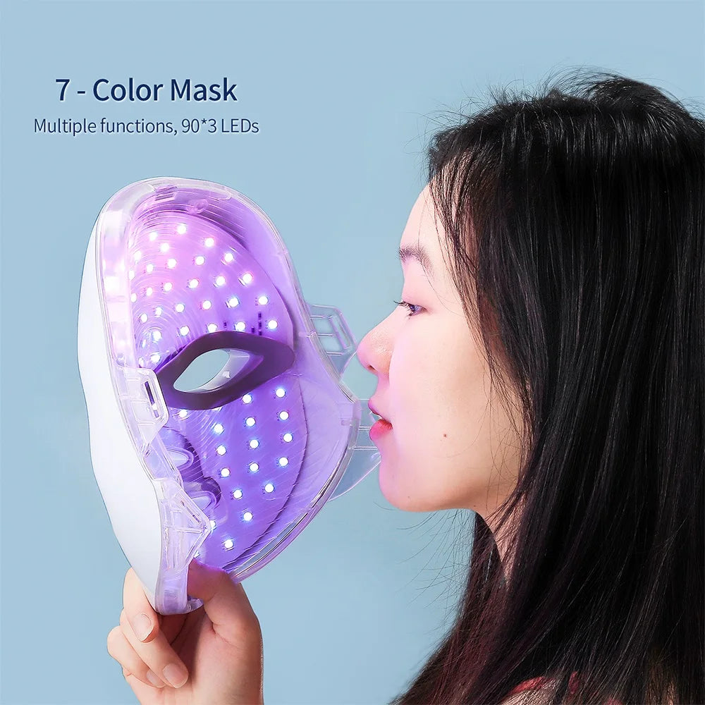 Máscara LED Facial 7 Colores — Fototerapia Antiedad y Antiacné