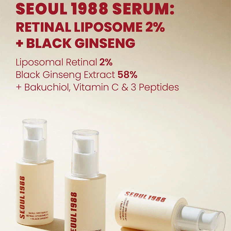 Sérum Retinol Seoul 1988 — Antiedad Coreano con Ginseng Negro